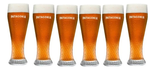 6 Vasos Cerveza Patagonia Curvo Torneado Originales 500 Ml