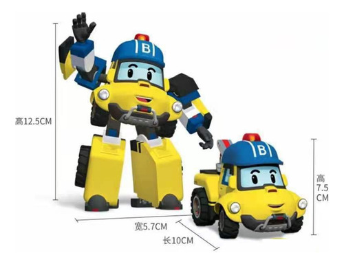 Boneco Poli Robocar Transformers 6 Personagens