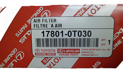Filtro De Aire Toyota Corolla 2009-2014 Yaris 2006-2009