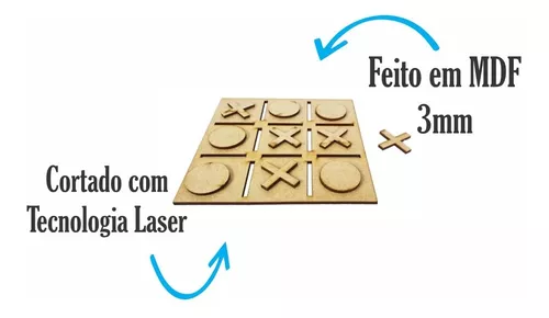 Kit C/ 20 Jogos Da Velha Mdf Lembrancinha - Corte Laser 15cm