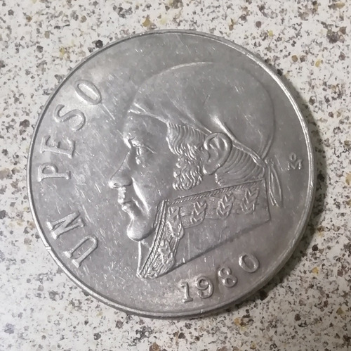 Moneda De 1 Peso Morelos 1980 Bien Conservada Con Brillo. 