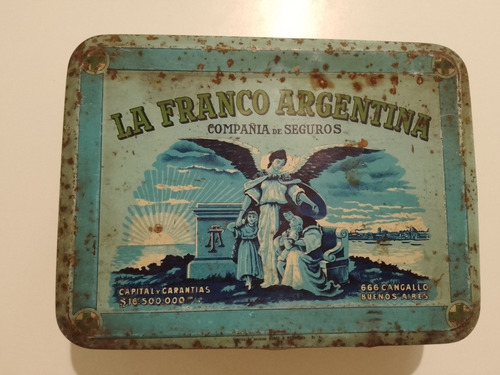 Antigua Lata La Franco Argentina Compañía De Seguros