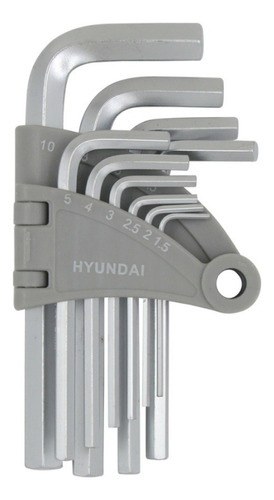 Juego Llave Hexagonal 1.5-10m 10 Pcs Hyundai