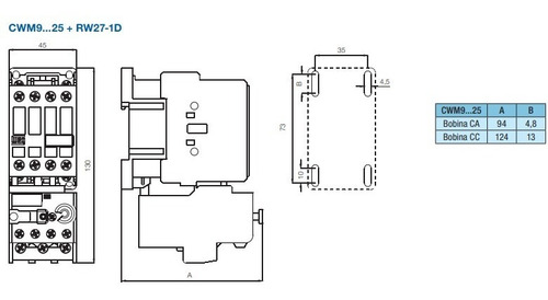 Relé Sobrecarga Weg Rw67 Contactor Cwm. Rangos Hasta 57 Amp.