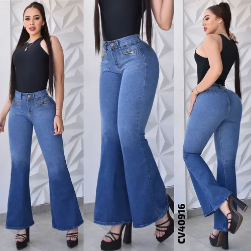 Pantalon Dama Bota Ancha Levanta Cola Studiof Moda MercadoLibre