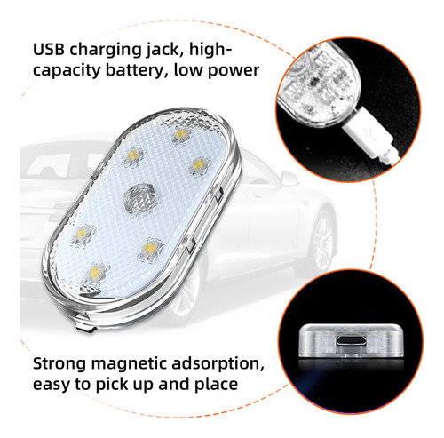 Luces Led Interiores Automóvil, Recargables Usb, Accesorios