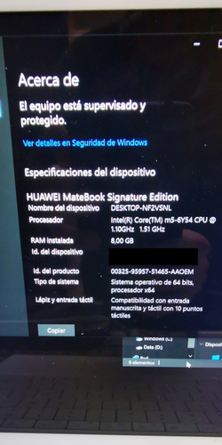 Imagen 6 de 9 de Huawei Matebook W09, Tablet Laptop Intel Core M5, 8gb +512gb