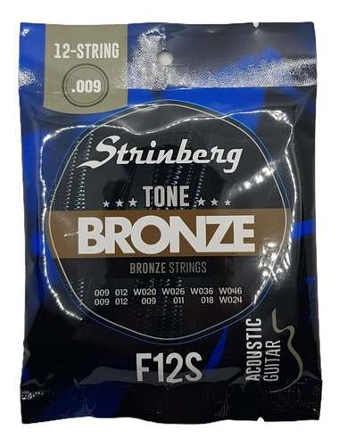 Encordoamento Strinberg Violão 12 Cordas F-12s Corda Aço F12