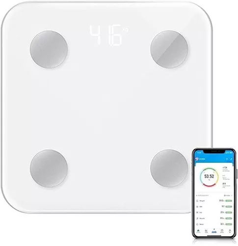 Báscula Electrónica De Baño Bluetooth Inteligente App Color Blanco