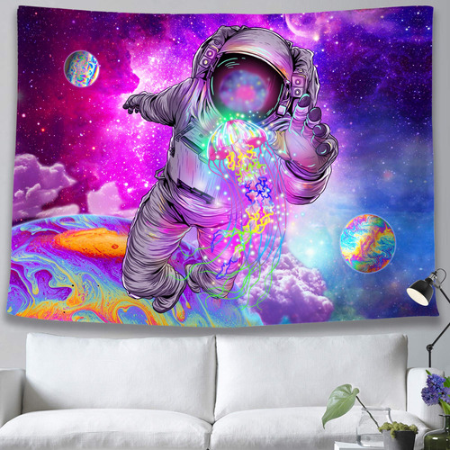 Pinata Tapiz Astronauta Trippy Space Galaxy Psicodelico Para