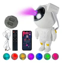 Comprar Astronauta Proyector Velador Dakota Galaxia Estrellas Lampara Luz Led Control Remoto Estructura Blanca
