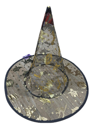 Gorro De Bruja - Transparente Con Dibujos - Halloween