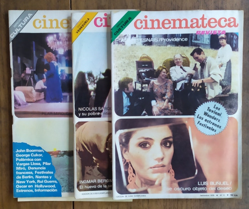 Tres Revistas Cinemateca - Set 1978, Junio 1979, Abril 1982