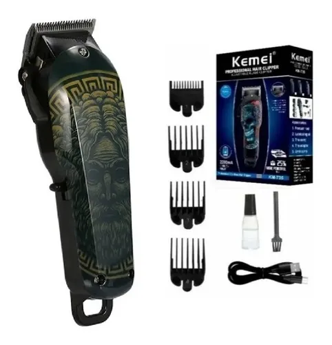 Maquina De Cortar Pelo Kemei Skull Barber Profesional Km 735