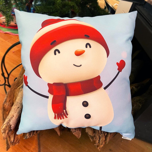 De 3 Cojines Béla Navideños Doblevista 40cm Alto X 40cm Color Santa Claus