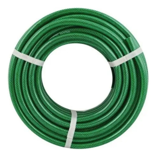 Manguera Plástica 20m Con Soporte Incluido Para Almacenar Color Verde