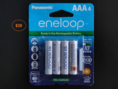 Baterias Pilas Aaa Recargables Eneloop Panasonic 4 Unidades