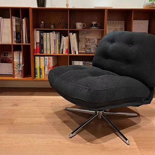 Silla Individual Elegante Con Rotación De 360 Grados Salas Negro