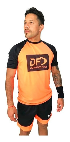 Imagen 2 de 4 de Remera Hombre + Short Conjunto Df Padel Tenis Talle Especial