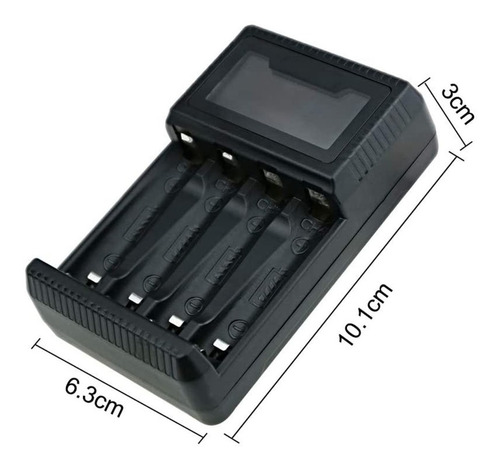 Imagen 4 de 6 de Cargador De Pilas Recargables Aa Y Aaa Con Pantalla Lcd