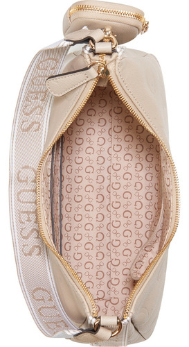 Bolsa Guess Factory Bg959718-bei Acabado de los herrajes Níquel Color Beige Correa de hombro Beige Diseño de la tela Lisa