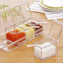 Comprar Porta Temperos Condimento Acrílico Potes Organizador Cozinha
