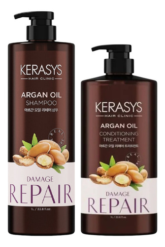 Kit Kerasys Argan Oil Shampoo E Máscara 2x1000ml