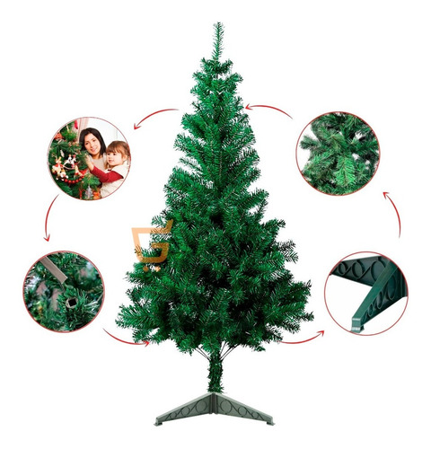 Arbol De Navidad Mediano 180 Cm Base Ramas Plastico