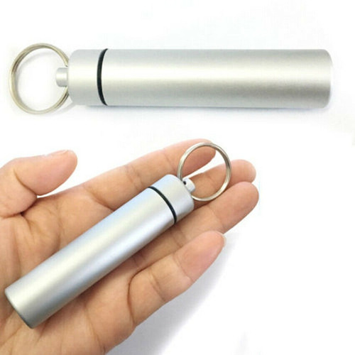 Imagen 2 de 9 de Llavero Pastillero Compactos Aluminio Hermetico Impermeable
