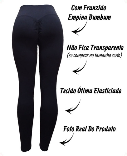 Imagem 6 de 10 de Legging Levanta Bumbum Moda Fitness Feminina Calça Preta 910