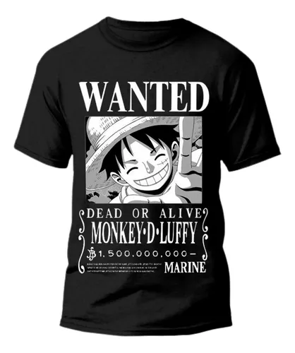 Camiseta Infantil com Estampa de Luffy One Piece - Tam 5 a 14 anos