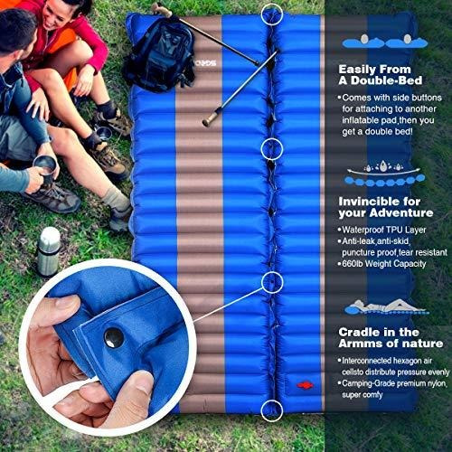 Sgodde Cojin Dormir Para Camping Extra Grueso