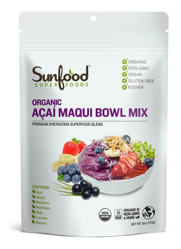 Sunfood Superalimentos Orgánicos Acai Maqui Tazón De