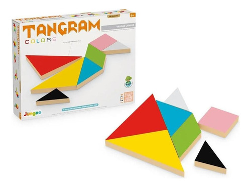 Brinquedo Tangram Colors Jogo Educativo Em Madeira Junges