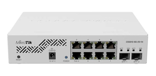 Switch Mikrotik Css610-8g-2s+in 8 Puertos Giga + 2x Sfp+