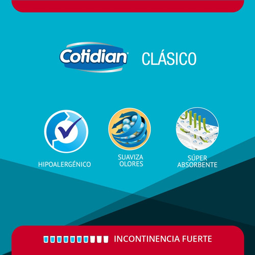 Pañal Adulto Cotidian Clasico Talla M Paquete 8 Un
