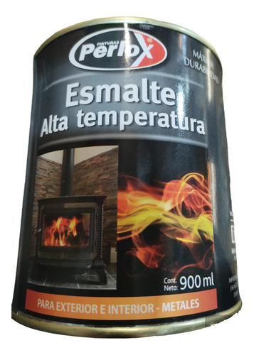 Esmalte Sintético Alta Temperatura Perlox 900ml Negro P G 