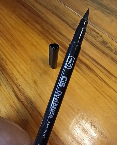 Caneta Pincel Dual Brush Pen 2 Pontas Preto Aquarelavel Cis