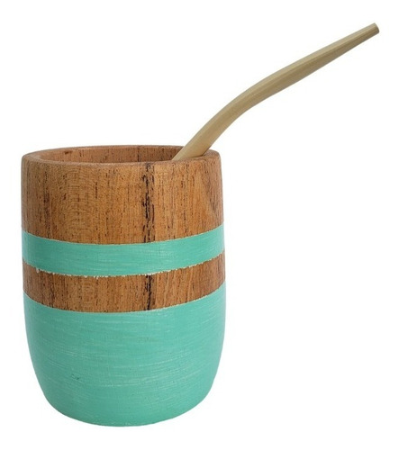 Mate De Madera Algarrobo - Pintado A Mano - Matecito Viajero