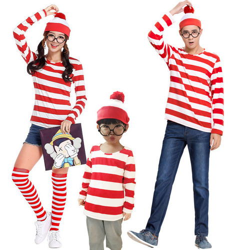 Disfraces De Where's Wally Para Padres E Hijos, Anime Waldo