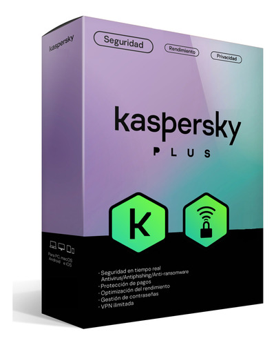 Antivirus Kaspersky Plus - 1 Dispositivo 2 Años