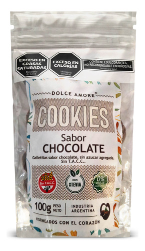 Cookies Galletas Chocolate Sin Tacc Stevia Dolce Amore X100g