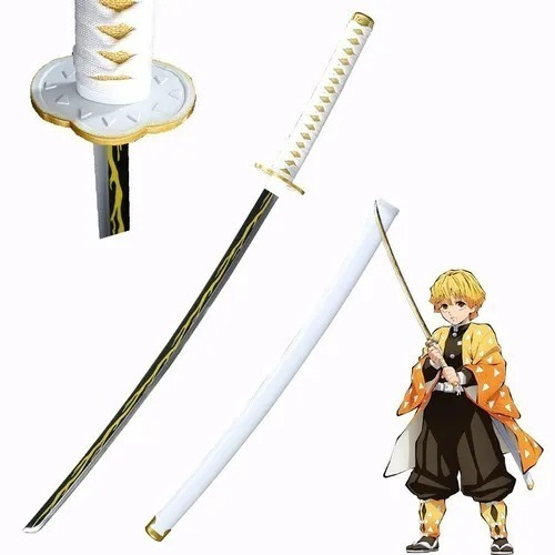 Espada Katana Cosplay Zenitsu Agatsuma Demon Slayer Bambu