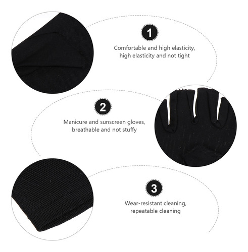 2 Pares De Guantes Transpirables De Elastano Con Medio Dedo