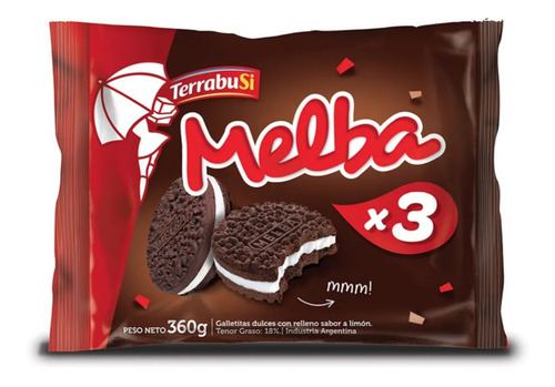 Galletitas Dulces Rellenas Melba Tripack Grande 360g