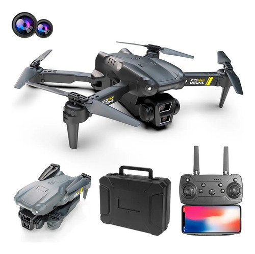 Mini Drone Plegable Doble Camara Hd Control 360° Wifi Negro Negro
