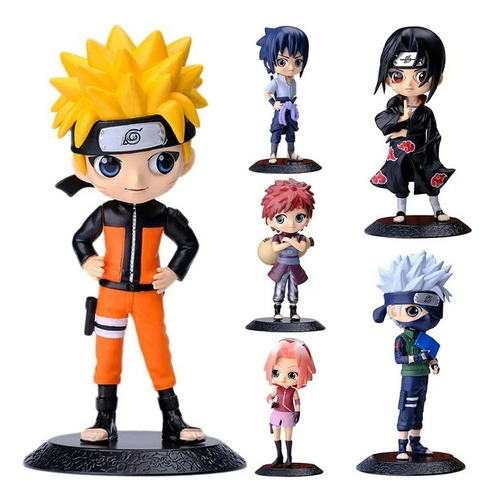 Figuras Coleccion Naruto Set 6pzs Sasuke Uchiha Kakashi 
