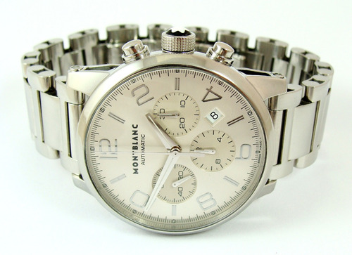 Imponente Montblanc Timewalker Auto Crono 43 Mm Aço-aço!