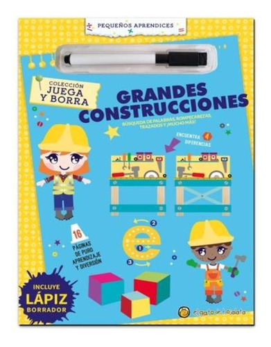 Grandes Construcciones - Juega Y Borra. Edad: +2 Años