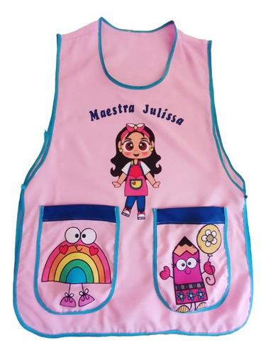 Bata Para Maestra Personalizada Pack 3 Piezas